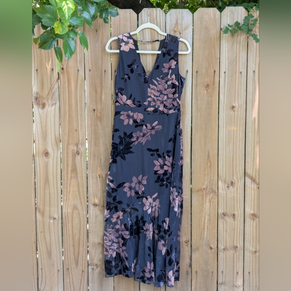 Sam Edelman Floral Velvet Burnout Sleeveless Dress